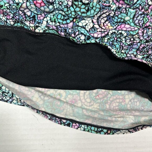 PROFILE by GOTTEX Paisley Green Multicolor Underwire Bra Lined Tankini Top 34D - Picture 4 of 8